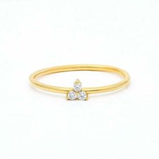 Diamond Trio Stacking Ring / .09CT 14k Gold Diamond Cluster Stacking Ring
