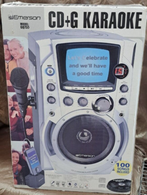 EMERSON PORTABLE GQ755 CD+G KARAOKE PLAYER MUSIC & LYRIC W/BUILT IN SONGS NIB