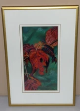 Original Mary Judernatz Pastel Painting Blackberry Leaves Oounkshaw Art Gallery