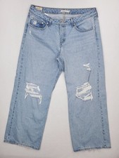 Levis Low Loose Jean Men 33x30 Baggy Wide Leg Grunge Distressed Skater Y2K Big E