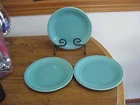 3 Vtg Homer Laughlin Fiesta Ware  Blue 7 1/4" Bread/Dessert Plates