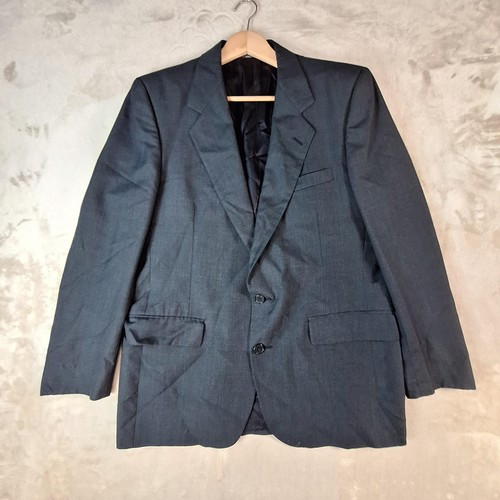 Lanvin, Vintage Lanvin Paris Suit Jacket Mens 42 Gray Stripe Single Vent 2 Btn USA