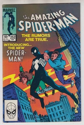 AMAZING SPIDERMAN # 252  FN/VF 7.0  KEY 1ST BLACK COSTUME   CENTS  1984