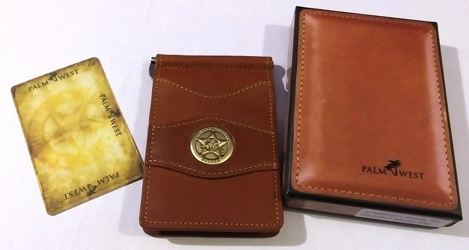 НОВЫЙ - МУЖСКИЕ RUGER PALM WEST КОРИЧНЕВЫЙ КОЖАНЫЙ БУМАЖНИК ДЕНЬГИ ЗАЖИМ - WINCHESTER РЕЙНДЖЕР - Изображение 2 из 4