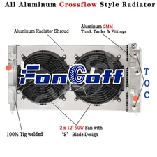 3Rows Radiator+Shroud Fan Fit 97-05,04 Chevy Malibu Pontiac Grand Am Oldsmobile