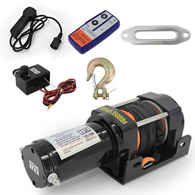 12V Elektrische Seilwinde 3500lb ATV Bergungswinde Funkfernbedienung Neu