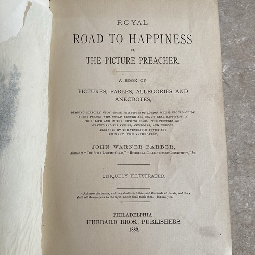 1882 Royal Road to Happiness John Warner Barber antike bildhafte Stoff-Fabeln - Bild 2 von 18