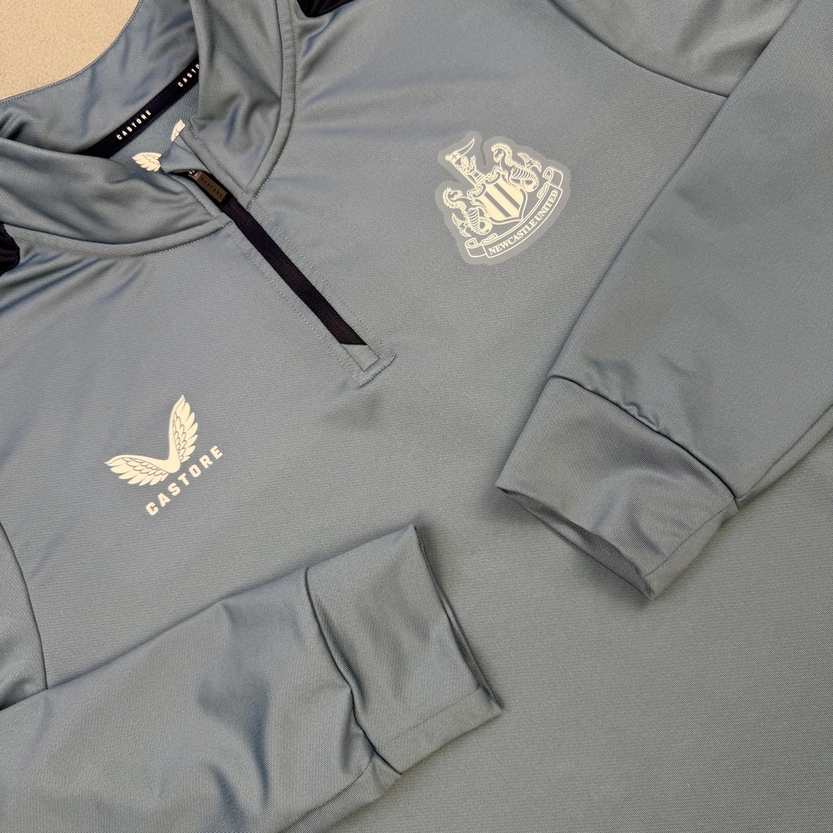 Newcastle United Sweatshirt Mens Large Blue Soccer Castore 1/4 Zip