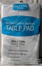 NEW QUILTED FLANNEL BACKED TABLE PAD PROTECTOR 52" X 120" OBLONG CUT TO ANY SIZE