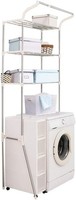 Waschmaschinenregal Toilettenregal Metall Platzsparend 61-97X49,5X210Cm