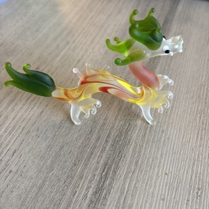Colorful Dragon Figurine Art Fantasy Animal Glass Mini Collect Decor 5"
