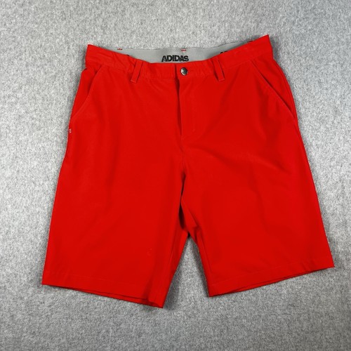 Adidas Ultimate 365 Golf Shorts Mens 34 Orange 10" Inseam Button Performance