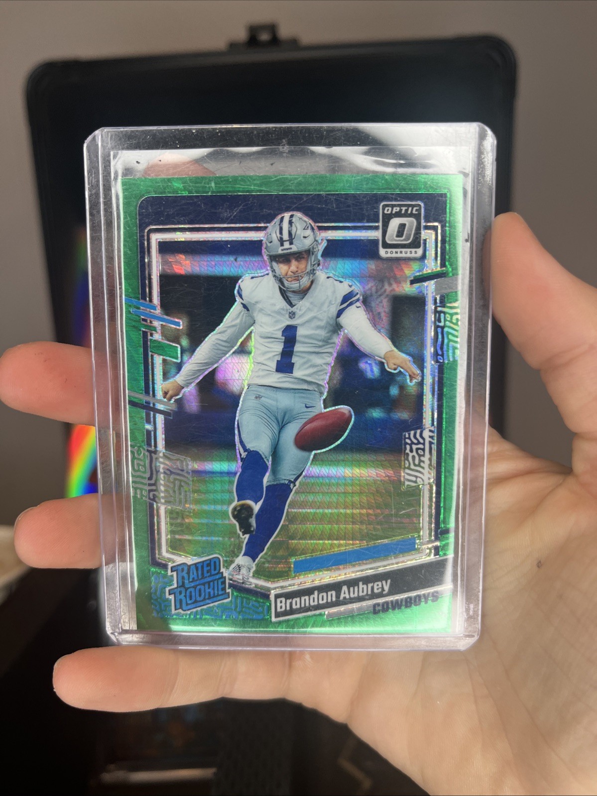 2023  Donruss Optic - Rated Rookie Brandon Aubrey #226 Green Hyper Prizm (RC)