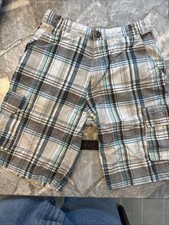 Brown And Blue Plaid US Polo Assn Cargo Shorts Youth Size 8