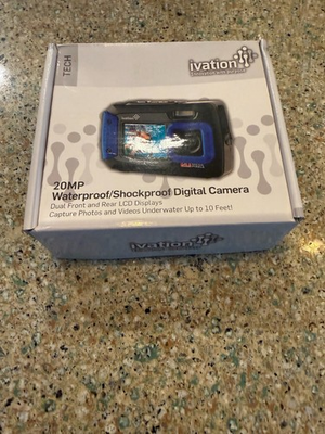 #ad Ivation waterproof digital camera blue $14.99