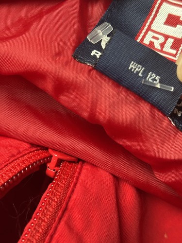 Chaqueta cortavientos Chaps Ralph Lauren para hombre 2XL roja de nailon manga a rayas logotipo cremallera - Imagen 9 de 24