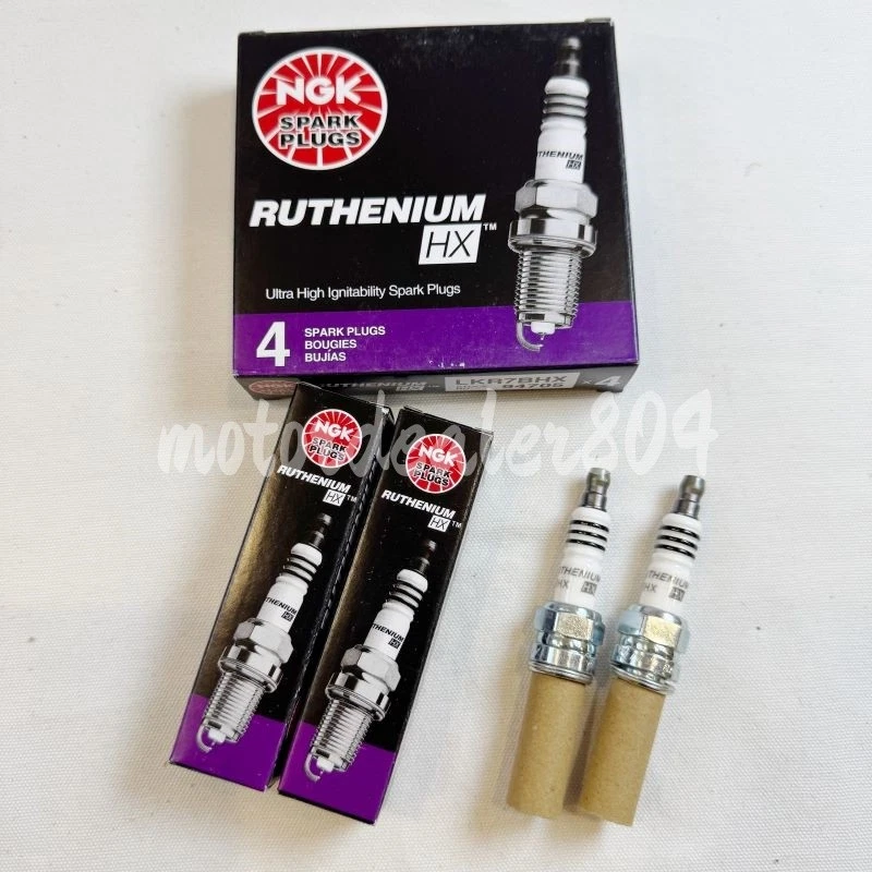 Juego de 6 enchufes genuinos NGK 94705 LKR7BHX Rutenio HX Foto 3 de 4