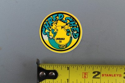 Shred Shed Durango Colorado Neon Yellow Green 80's V1a Vintage Surfing STICKER