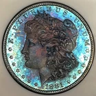 1881 S MORGAN DOLLAR! PROOF LIKE**RAINBOW**DUAL COLOR**MS++++ NR #64826