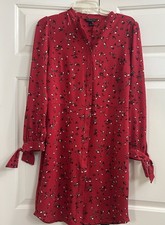 Banana Republic Red Floral Dress Sz 6