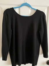 Sweater Pull On Top Black Sz L Cable  Gauge