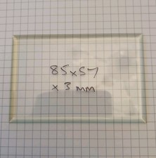 BEVELLED CARRIAGE CLOCK GLASS 85 MM X 57 MM X 3 MM - OTHER SIZES AVAILABLE