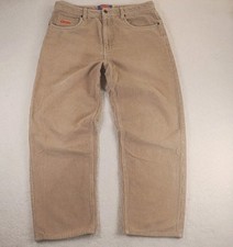 Empyre Relax Corduroy Pants Size 34x 28 Khaki Baggy Wide Leg Skater Y2K Grunge