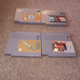LOT OF 4 NES NINTENDO GAMES = SUPER MARIO BROS. LEGEND OF ZELDA I II LINK CONTRA