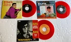 ELVIS PRESLEY Lot 4 of 3 RED VINYL MINT USA 45's &  Picture sleeves  Lot 4