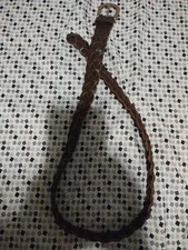 Gap Women's Brown Suede Braided Cow Leather Belt Size L Solid Brass Buckle