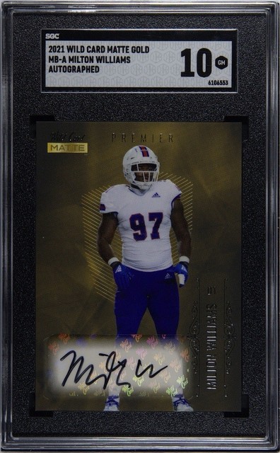 Milton Williams GOLD Auto Rookie 2021 Wild Card Premier Autograph Louisiana Tech
