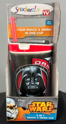 Snackeez Jr 2 in 1 Drink & Snack Cup Disney Darth Vader Star Wars As Seen On TV 