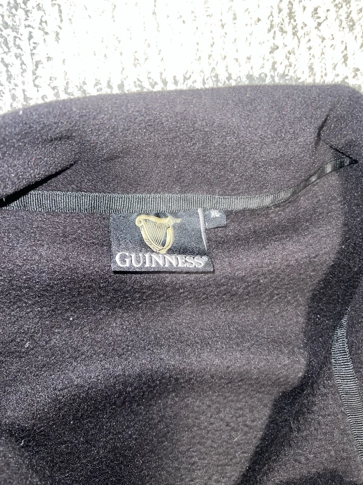 Guinness Beer Full Zip Fleece Jacket Mens Size XL Black Official Merchandise - Image 4 of 4