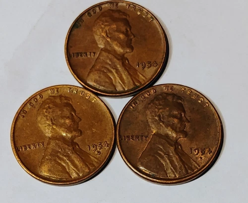 1954 P, D & S Lincoln Wheat Cent, Penny,  Fine Condition