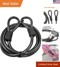 12mm 1/2 inch Heavy-Duty Security Cable, Vinyl Coated Braided Steel with Seal...