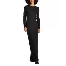 Splendid Women Black Shimmer Knit Viscose Isabella Evening Slit Dress Size S