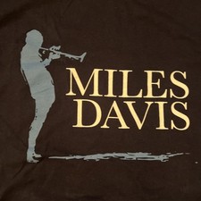 Rare Official Miles Davis Jazz Solo Silhouette Logo Concert Tour Shirt 3XL Blue