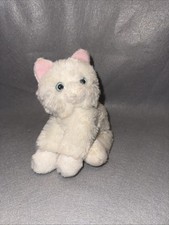 Aurora Small White Plush Kitty Cat 2016 Blue eyes pink ears nose
