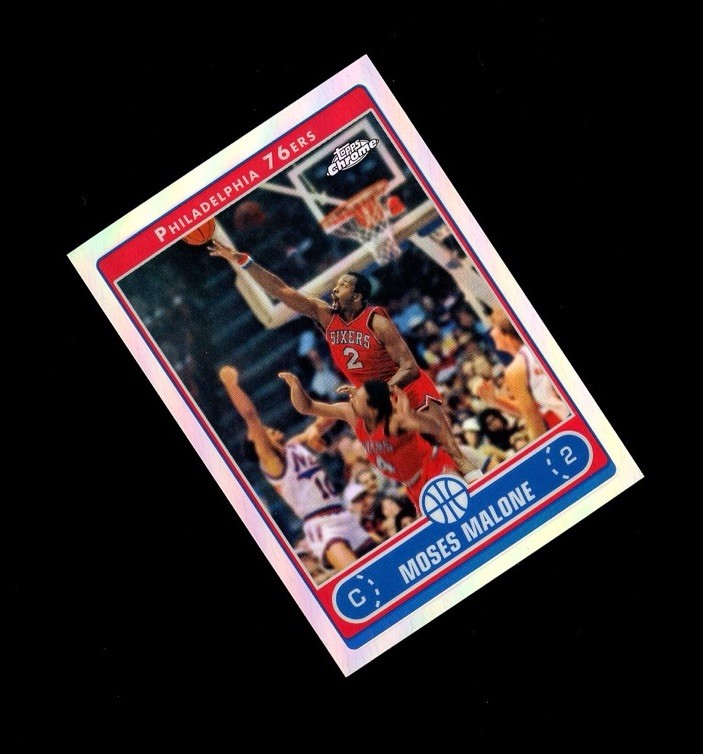 2006-07 Topps Chrome #160 REFRACTOR SP MOSES MALONE! Sixers 76ers