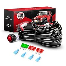 LED Light Bar Wiring Harness Kit - 2 Leads 12AWG Heavy Duty 12V 12AWG-2 Lead