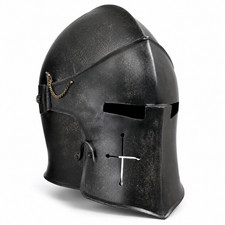 Medieval Knight Crusader Helmet Steel Warrior Costume Cosplay Armor Decor