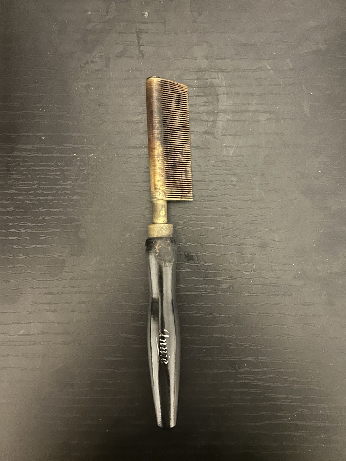 Lot Of 3 Vintage Hot Comb Beauty Tool Hair Press ,Curler ,Wood Handle. Annie