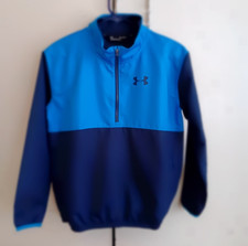 Under Armour Blue Windbreaker Jacket w/Pockets 1/4 zip YLG