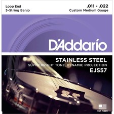 D'Addario EJS57 Stainless Steel Custom Medium 5-String Banjo Strings 11-22 