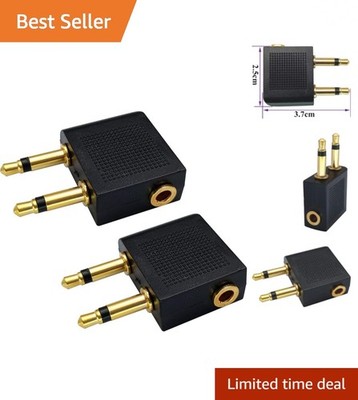 Lightweight Dual 3.5mm AUX Adapter - Enhance Your Airplane Listening Experience