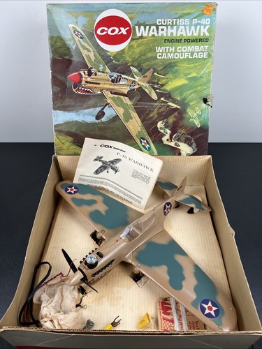 NOS Cox P-40 Warhawk CL Control line vintage model airplane gas tether toy