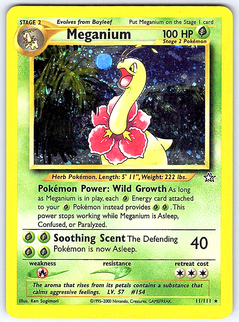 Meganium (11) Holo Rare Unlimited Holofoil Neo Genesis NM