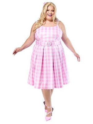 Barbie Movie (2023) Perfect Day Gingham Dress Women's Plus Sizes Costume