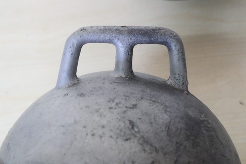 2 x Vintage Old Metal Fishing Float Buoy Aluminium Grimsby Buoys 7 Inch & 8 Inch - Picture 11 of 15