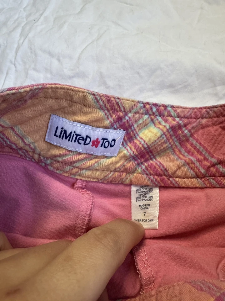 Mini Skort Y2K Limited Too Girls Rosa a Cuadros Niñas 7 Foto 4 de 4